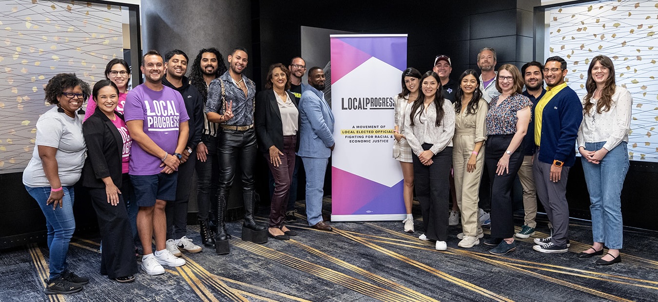 A group photo of the LPTX delegation at the 2024 Local Progress National Convening.