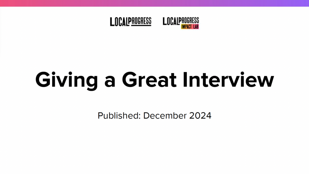 Screenshot of the first page of the resource: Giving a Great Interview