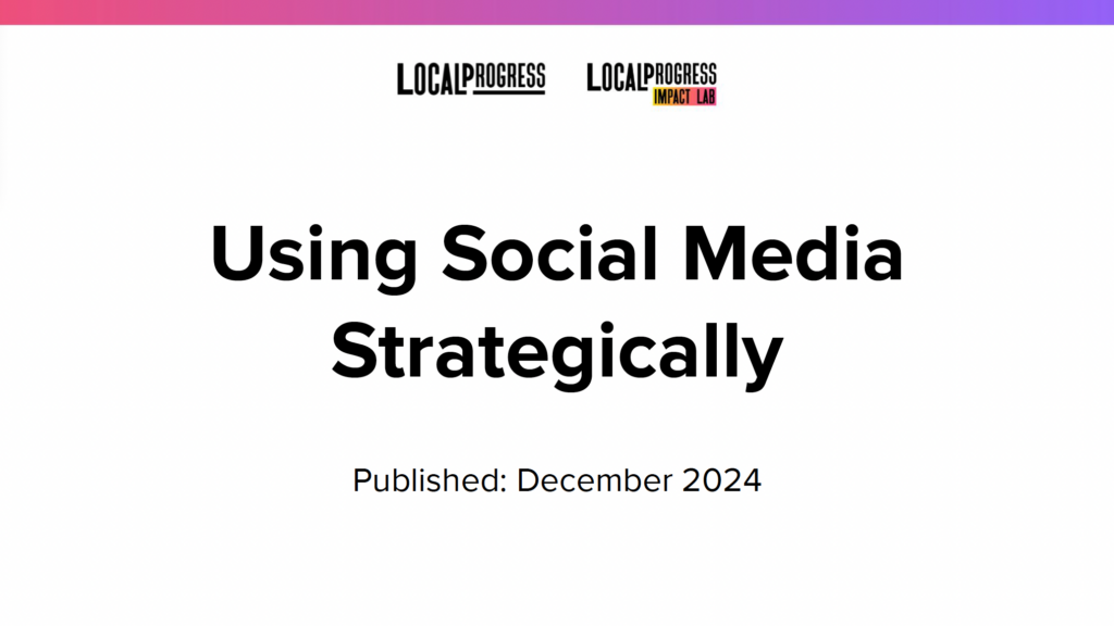 Screenshot of the first page of the resource: Using Social Media Strategically