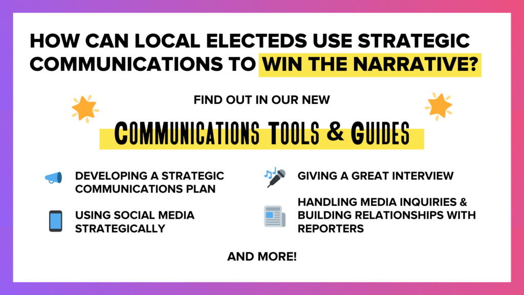 Graphic introducing LP's new Comms Tools & Guides