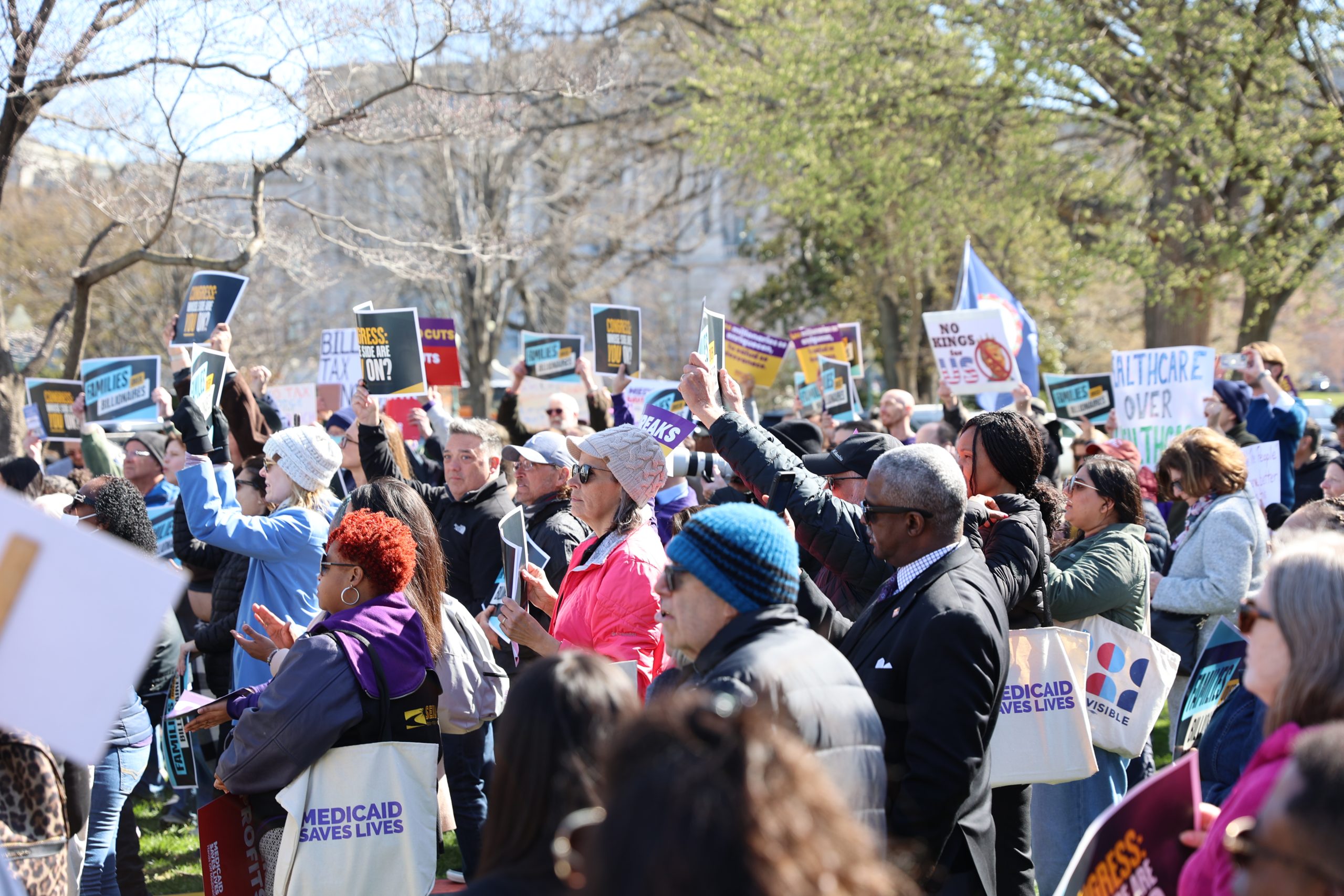 A group of people protesting.