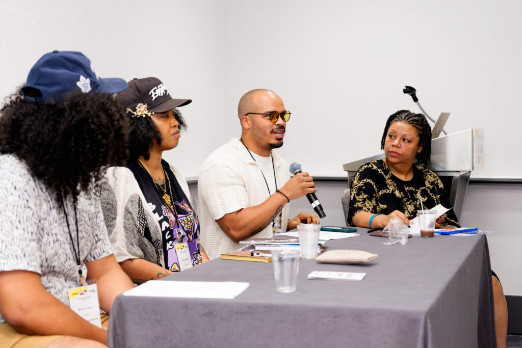 LPMN member Jeremiah Ellison speaking on a panel at #LP2025.