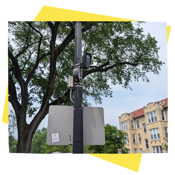 An automatic license plate reader in Evanston, IL.