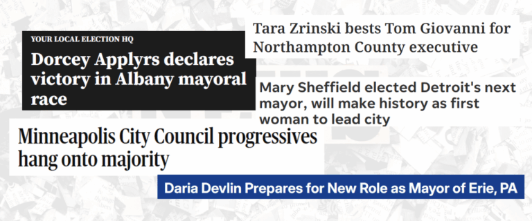 Screenshot of headlines from election day.